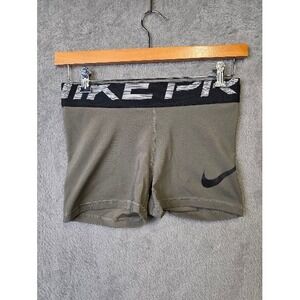Nike Pro Shorts Women's Medium Olive Green Training Compression Activewear